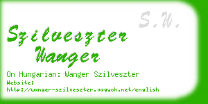 szilveszter wanger business card